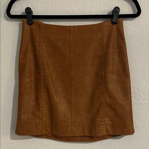 Free People Leather Mini Skirt